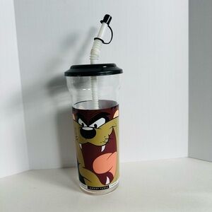TAZ Zak Designs Travel Plastic Cup Looney Tunes 1996 TASMANIAN Devil Warner Bros